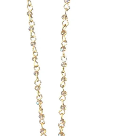 Gold/Pink Resin Long Pendant Necklace - Picture 2 of 5